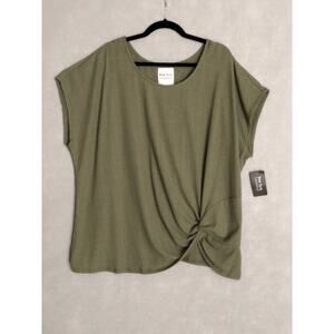 New York Laundry Cross Tie Top Women's Size 3X Army Green NEW